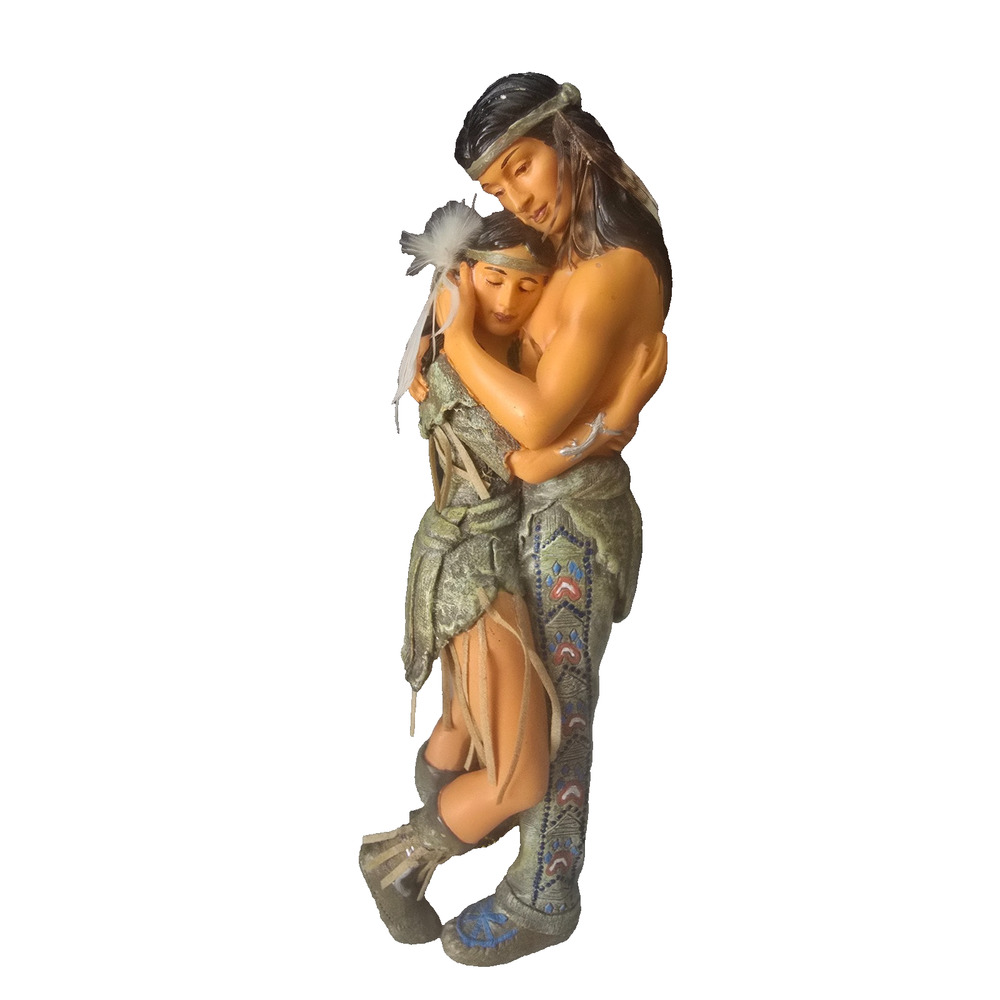 The Ashton-Drake Galleries Quiet Embrace Male & Female Indian Figure 7" Tall